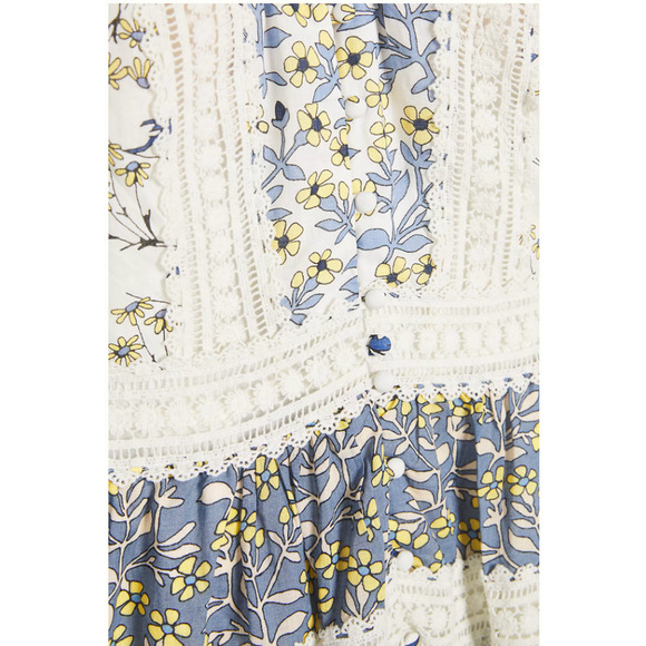 NEW Anthropologie Roberta Midi Dress Size 12 Blue Floral Bohemian - Picture 7 of 10